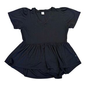 Dwelling Apparel by Little & Lively Black Peplum Top